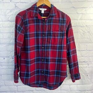 Women's‎ Old Navy Flannel Plaid Shirt Small Red & Blue